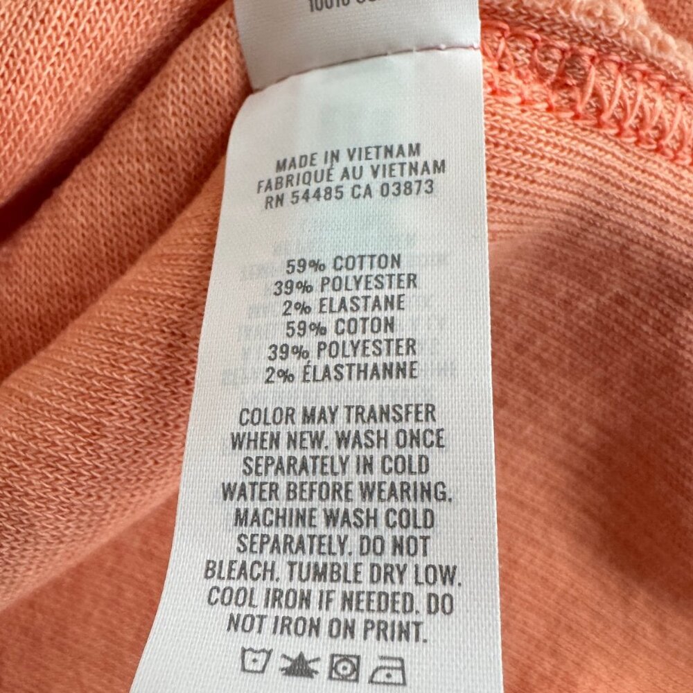 AERIE Wonder Textured V-Neck Sweatshirt in Peach - Picture 7 of 9